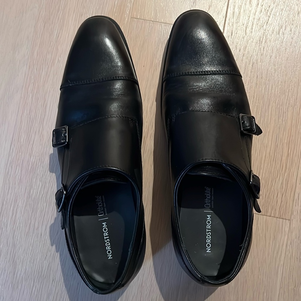 Men’s Double Monk Black Dress Shoe M10.5